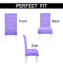 Purple Printed Polyester Blend 14x45 Inches Chair Covers (Set of 4)