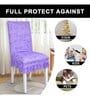 Purple Printed Polyester Blend 14x45 Inches Chair Covers (Set of 4)