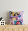 Purple Polyester Disney 16x16 inches Reversible Kids Cushion (1 Pc)