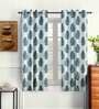 Blue Traditional Polyester 5 Ft Semisheer Eyelet Window Curtains (Set of 2)