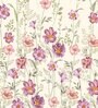 Purple Polyester Floral 5Ft Light Filtering Eyelet Window Curtains (Pack of 2)