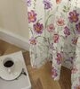 Purple Polyester Floral 5Ft Light Filtering Eyelet Window Curtains (Pack of 2)
