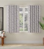 Purple Polyester Floral 5ft Room Darkening Eyelet Window Curtains (2 Pc)