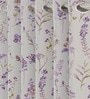 Purple Polyester Floral 5ft Room Darkening Eyelet Window Curtains (2 Pc)