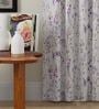 Purple Polyester Floral 7ft Room Darkening Eyelet Door Curtains (2 Pc)