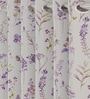 Purple Polyester Floral 7ft Room Darkening Eyelet Door Curtains (2 Pc)