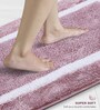 Purple Polyester Geometric 60x40 cm Bath Mat