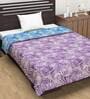 Purple Floral Polyester 120 GSM Single Bed Reversible Dohar