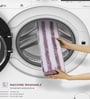 Purple Polyester Striped 60x40 cm Bath Mat
