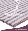 Purple Polyester Striped 60x40 cm Bath Mat