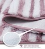 Purple Polyester Striped 60x40 cm Bath Mat