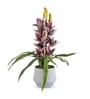 Purple Pu Foam Velvet Orchid Elegance Pot With Flower