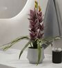 Purple Pu Foam Velvet Orchid Elegance Pot With Flower