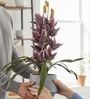 Purple Pu Foam Velvet Orchid Elegance Pot With Flower