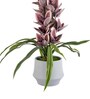 Purple Pu Foam Velvet Orchid Elegance Pot With Flower