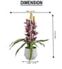 Purple Pu Foam Velvet Orchid Elegance Pot With Flower