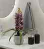 Purple Pu Foam Velvet Orchid Elegance Pot With Flower