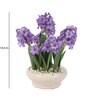 Purple Pvc Hyacinth Artificial Bonsai With Off- White Ceramic Pot