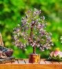 Purple Quartz Stone Fortune Tree Showpiece