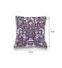 Purple Floral Satin 16 x 16 Inches Cushion Cover