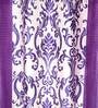 Purple Floral Polyester 9 Ft Semisheer Eyelet Door Curtains (Set of 2)