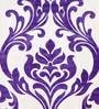 Purple Floral Polyester 9 Ft Semisheer Eyelet Door Curtains (Set of 2)