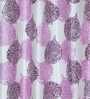 Purple Floral Polyester 9 Ft Semisheer Eyelet Door Curtains (Set of 2)