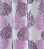Purple Floral Polyester 9 Ft Semisheer Eyelet Door Curtains (Set of 2)