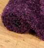 Purple Shaggy Polyester 8ft X 10ft Hand tufted Carpet