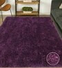 Purple Shaggy Polyester 8ft X 10ft Hand tufted Carpet