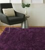Purple Shaggy Polyester 8ft X 10ft Hand tufted Carpet