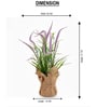 Purple Silk Plastic And Jute Artificial Foxtail Grass Arrangement Flower Bunch With Jute Wrap