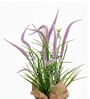 Purple Silk Plastic And Jute Artificial Foxtail Grass Arrangement Flower Bunch With Jute Wrap