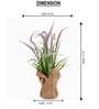 Purple Silk Plastic And Jute Artificial Foxtail Grass Arrangement Flower Bunch With Jute Wrap