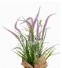 Purple Silk Plastic And Jute Artificial Foxtail Grass Arrangement Flower Bunch With Jute Wrap