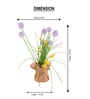 Purple Silk Plastic And Jute Chic Artificial Dandelion Arrangement Flower Bunch With Jute Wrap