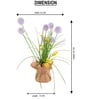 Purple Silk Plastic And Jute Chic Artificial Dandelion Arrangement Flower Bunch With Jute Wrap