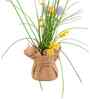 Purple Silk Plastic And Jute Chic Artificial Dandelion Arrangement Flower Bunch With Jute Wrap
