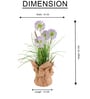 Purple Silk Plastic And Jute Faux Allium Flower Bunch With Jute Wrap