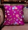 Purple Silk Zari Embroidered 16x16 inches Cushion Covers (Set of 2)