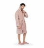 Purple Solid 100% Cotton Men Bathrobe With Slippers (XL)