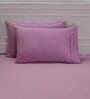 Purple Solid 144 TC 100% Cotton Double Bedsheet with 2 Pillow Covers