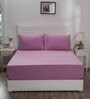 Purple Solid 144 TC 100% Cotton Double Bedsheet with 2 Pillow Covers