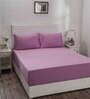 Purple Solid 144 TC 100% Cotton Double Bedsheet with 2 Pillow Covers