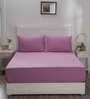 Purple Solid 144 TC 100% Cotton Single Bedsheet with 1 Pillow Cover