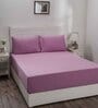 Purple Solid 144 TC 100% Cotton Single Bedsheet with 1 Pillow Cover