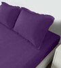 Purple Solid 210 TC Cotton Single Bed Sized Bed Sheets with 2 Pillow Covers