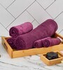 Purple Solid 400 GSM Microfiber Towel Set