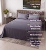 Purple Solid 400 TC Super King Size Bedsheet with 2 Pillow Covers Luxury Series Collection