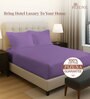 Purple Solid 400 TC Cotton King Sized Fitted sheet with 2 Pillow Covers